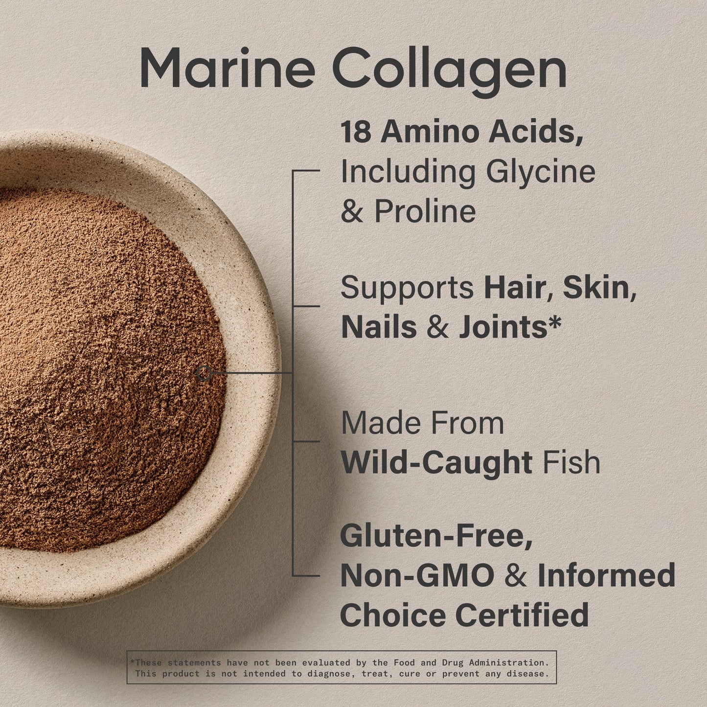 Marine Collagen Peptides Type 1 & 3 Protein Powder Amino Acids Dark Chocolate