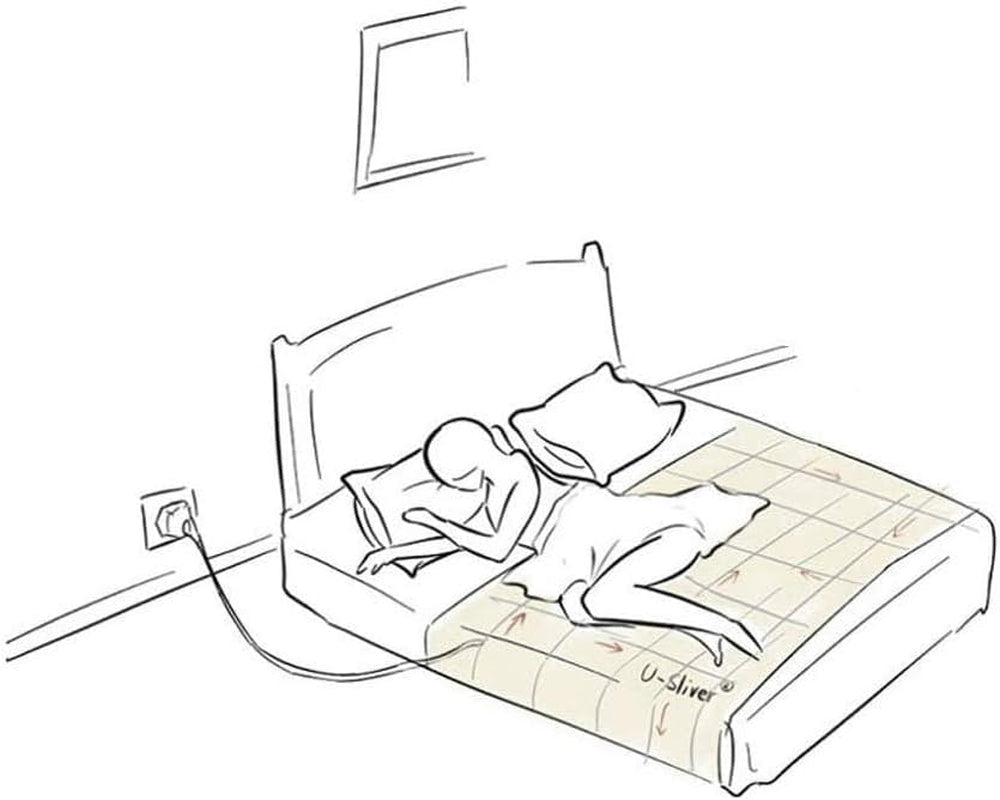 Grounding Sheet with Grounding Cord - Materials Organic Cotton and Silver Fiber Natural Wellness (27 * 52 Inch)
