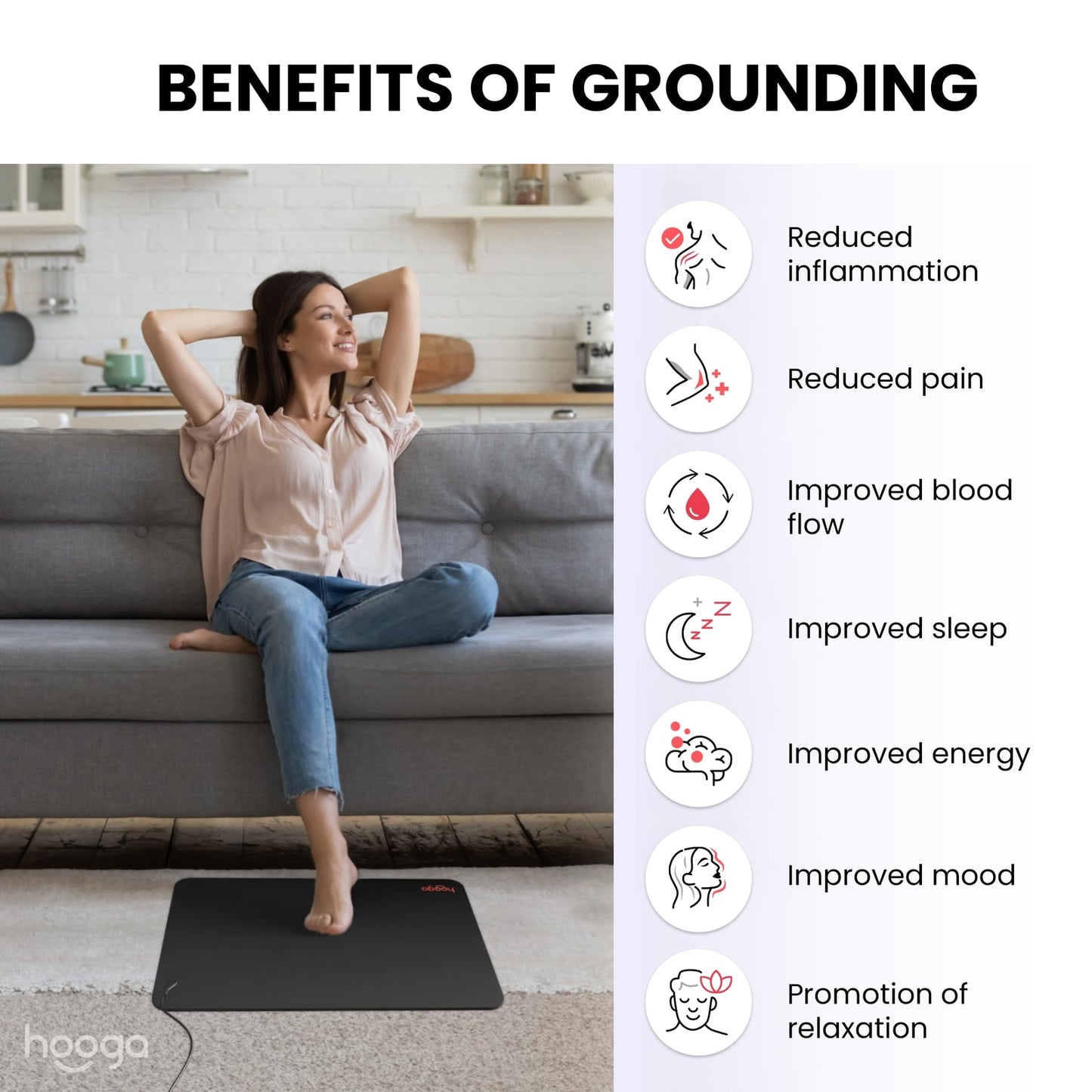 Grounding Mat for Sleep, Energy, Pain Relief, Inflammation, Balance, Wellness...