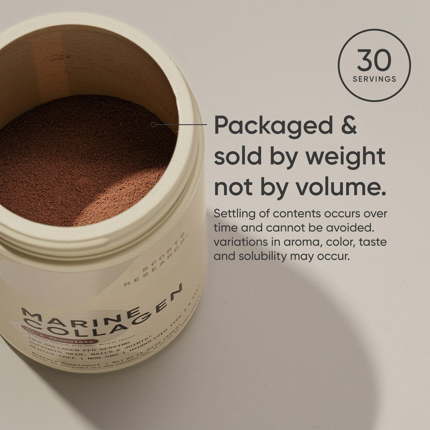 Marine Collagen Peptides Type 1 & 3 Protein Powder Amino Acids Dark Chocolate