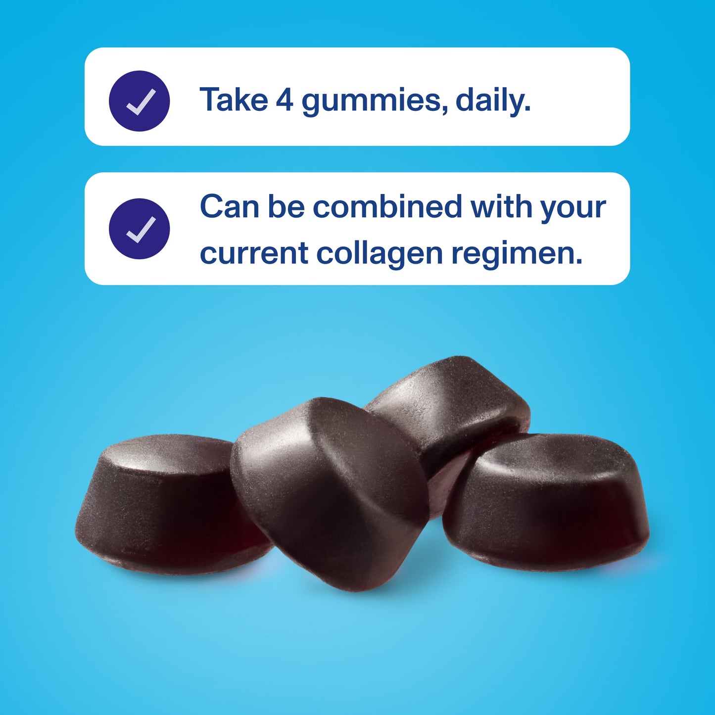 Collagen Peptides Joint Supplement Gummies for Hair, Skin, and Nails, Grape, 120 Count