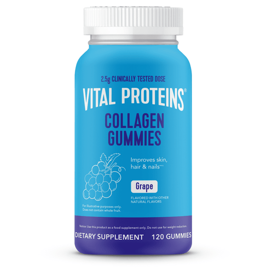 Collagen Peptides Joint Supplement Gummies for Hair, Skin, and Nails, Grape, 120 Count