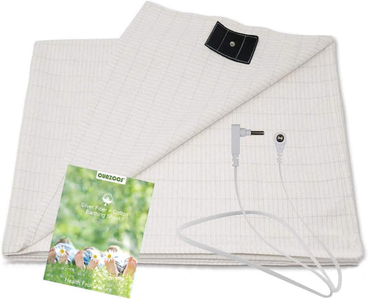 Grounding Sheet with Grounding Cord - Materials Organic Cotton and Silver Fiber Natural Wellness (27 * 52 Inch)