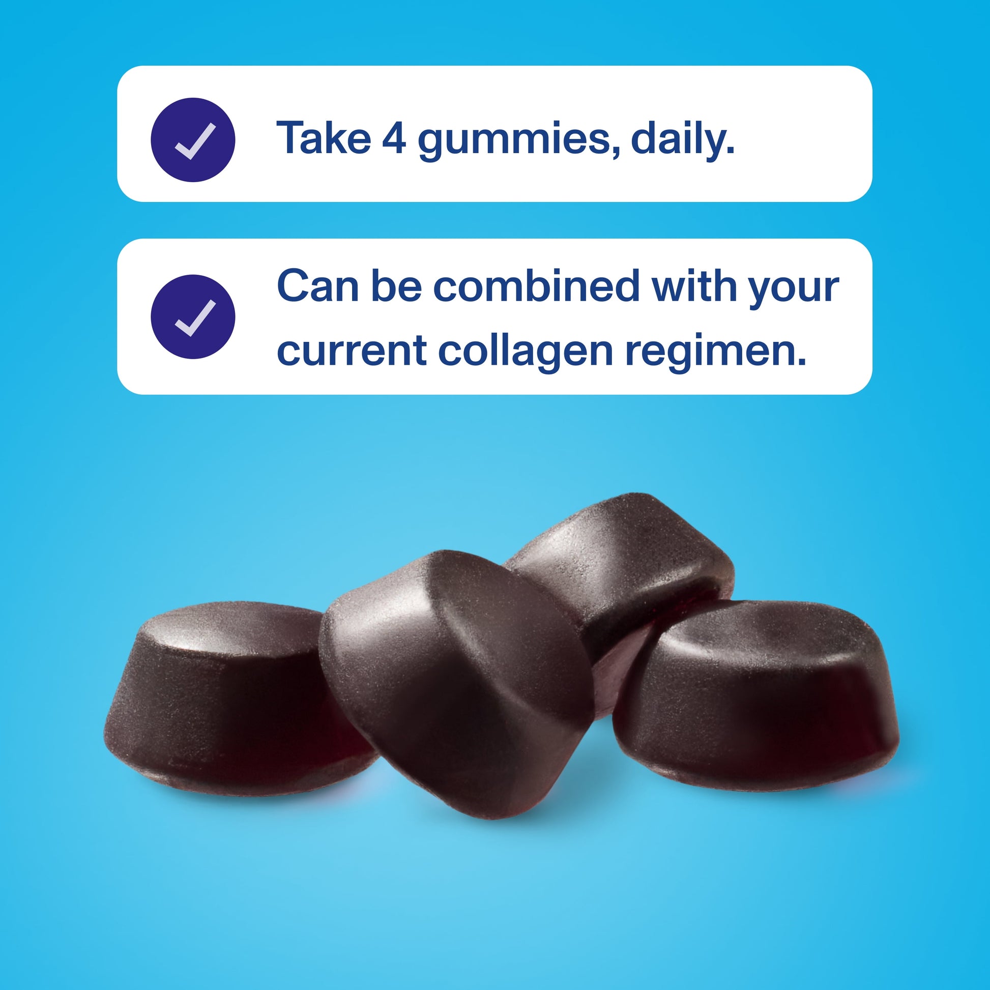 Collagen Peptides Joint Supplement Gummies for Hair, Skin, and Nails, Grape, 120 Count